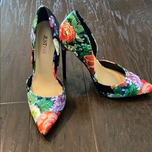 Just Fab Floral Stiletto Heels